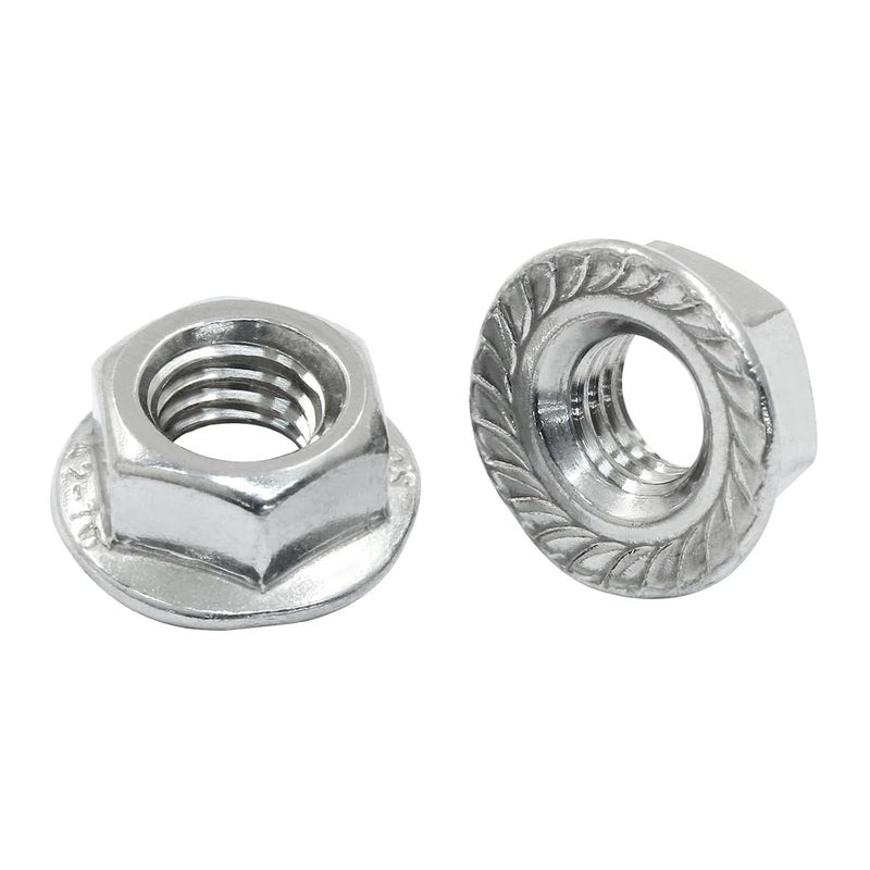 Dijedev M8/1.25mm Serrated Flange Hex Nuts, 25Pcs Hexagon Flange Nuts, 304 Stainless Steel 18-8, Full Thread, Hex Drive, Bright Finish - Image 5